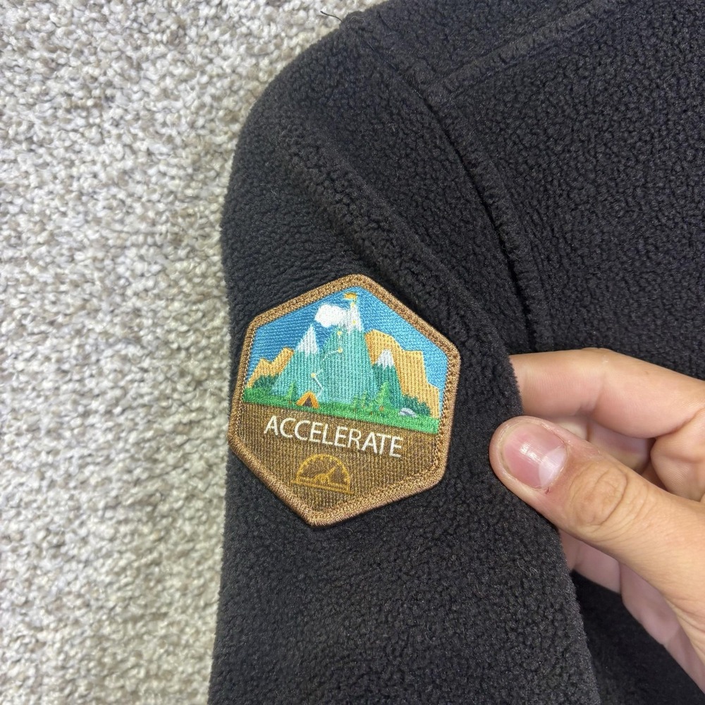 Patagonia Synchilla Jacket Mens XL Black Fleece Full Zip Accelerate Patch - Picture 5 of 9